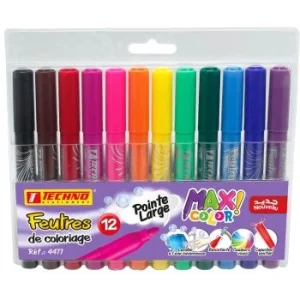 FEUTRE DE COLORIAGE JUMBO POCHETTE DE 12 PCS "TECHNO" REF: 4477
