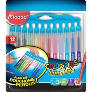 FEUTRE DE COLORIAGE LONG INNOVATION POCHETTE DE 12 COULEURS "MAPED" REF: 845044