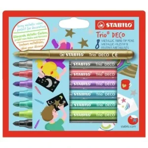 FEUTRE DE COLORIAGE TRIO DECO METALLIC EN POCHETTE DE 8 PCS "STABILO" REF: 377/8