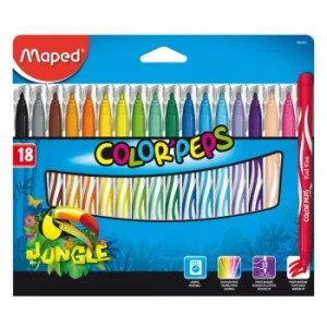 FEUTRE JUNGLE COLOR'S PEPS 18 COULEURS "MAPED" REF: 845421