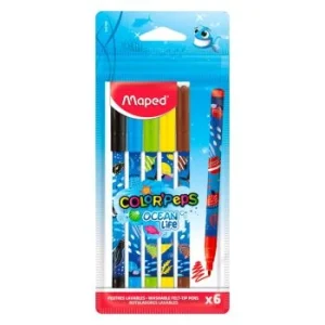 FEUTRE OCEAN DECO X6 SACHET EN PLASTIQUE "MAPED" REF:845700