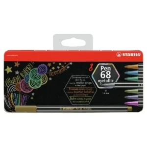 FEUTRE PEN 68 METALLIC BTE EN METAL DE 8 PCS "STABILO" REF:6808/8-32