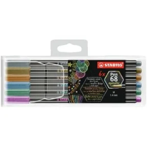 FEUTRE PEN 68 METALLIC NEW COLORS POCHETTE 6PC "STABILO" REF:6806/8-11-01