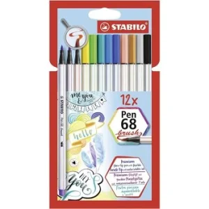 FEUTRE PINCEAU PEN 68 BRUSH EN POCHETTE DE 12 PCS "STABILO" REF: 568/12-21