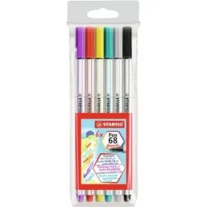 FEUTRE PINCEAU PEN 68 BRUSH EN POCHETTE DE 6 PCS STABILO REF: 568/06-11