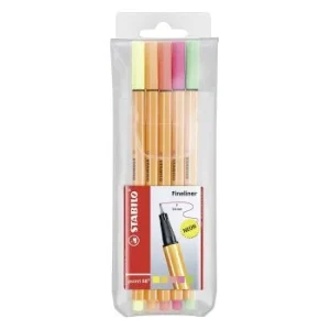 FEUTRE POINTE FINE POINT 88 NEON EN POCHETTE DE 5 PCS "STABILO" REF:8805-1