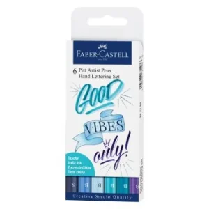 FEUTRES PITT ARTIST PEN LETTERING BLEU BOITE X6 "FABER CASTELL" REF: 267123