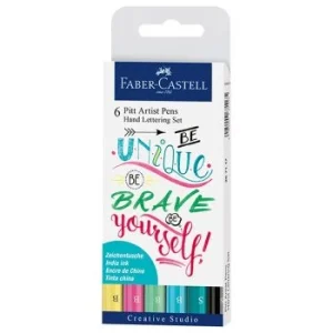FEUTRES PITT ARTIST PEN LETTERING PASTEL BOITE X6 "FABER CASTELL" REF: 267116