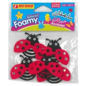 FEUTRINE ADHESIVE EN FORME COCCINELLE "TECHNO" REF: 4613