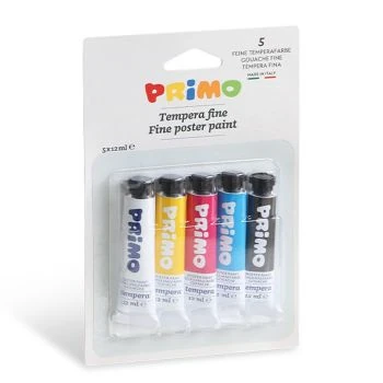 GOUACHE EN BLISTER 5 COULEURS x12ml "PRIMO" REF: 442T5BL