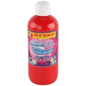 GOUACHE TEMPERA FLACON 300 ML ROUGE "TECHNO" REF: 5552