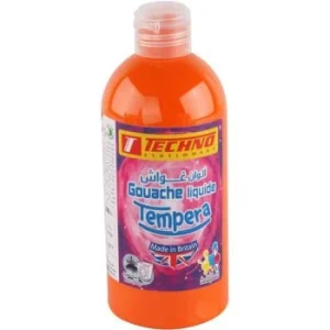 GOUACHE TEMPERA FLACON 500 ML ORANGE "TECHNO" REF: 5577
