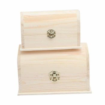 JEU DE 2 BOITES A BIJOUX EN BOIS A DECORER "TECHNO" REF: 6323