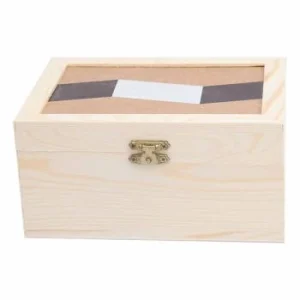JEU DE 2 BOITES RECTANGULAIRES EN BOIS A DECORER "TECHNO" REF: 6322