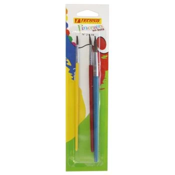 JEUX DE PINCEAUX ECOLIER SOUS BLISTER DE 03 PIECES N° 2-6-10 "TECHNO" REF: 1283