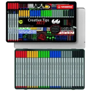 KIT CREATIF CREATIVE TIPS ARTY ETUI METAL DE 30 PCS "STABILO" REF: 89/30-6-1-20