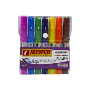 MARQUEUR TABLEAU BLANC RECHARGEABLE TETE BISEAUTE THINK'UP POCHETTE DE 7 PIECES