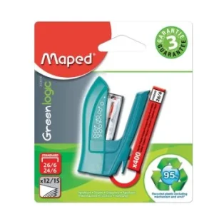 MINI AGRAFEUSE 24/6 GREENLOGIC SOUS BLISTER BLEU "MAPED" REF: 353010
