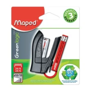 MINI AGRAFEUSE 24/6 GREENLOGIC SOUS BLISTER NOIR "MAPED" REF: 353010