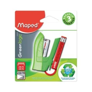 MINI AGRAFEUSE 24/6 GREENLOGIC SOUS BLISTER VERT "MAPED" REF: 353010