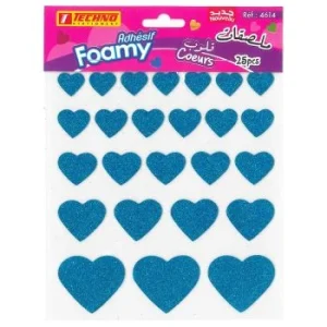 MOUSSE ADHESIVE COEUR BLEU "TECHNO" REF:4614
