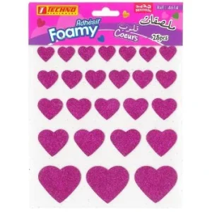 MOUSSE ADHESIVE COEUR MAUVE "TECHNO" REF:4614