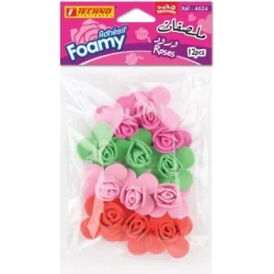 MOUSSE ADHESIVE FLEURS SOUS BLISTER DE 12 PIECES "TECHNO" REF: 4624