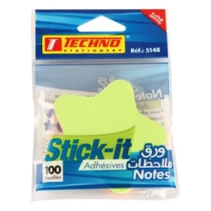 NOTES ADHESIVES FORME ETOILE 100F COULEURS FLUORESCENTES STICK-IT "TECHNO" REF: 5148