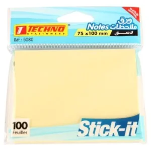 NOTES ADHESIVES JAUNE PASTEL 100F 75x100mm STICK-IT "TECHNO" REF: 5080