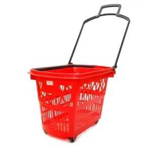 PANIER A ROULETTES 28L ROUGE FLETA REF: 23111