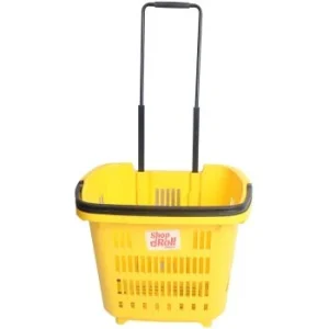 PANIER A ROULETTES 34L JAUNE ARAVEN REF: 92244