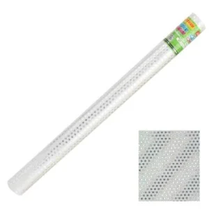 PAPIER ADHESIF PAILLETE POINTS EN ROULEAU 45 x 200 cm ARGENTE "TECHNO" REF: 4977
