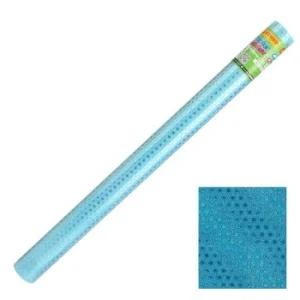 PAPIER ADHESIF PAILLETE POINTS EN ROULEAU 45 x 200 cm BLEU VERT "TECHNO" REF: 4977