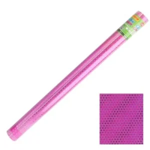 PAPIER ADHESIF PAILLETE POINTS EN ROULEAU 45 x 200 cm ROSE "TECHNO" REF: 4977