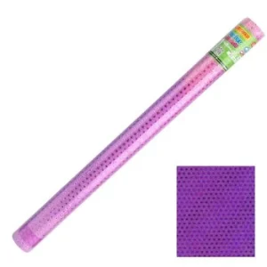 PAPIER ADHESIF PAILLETE POINTS EN ROULEAU 45 x 200 cm VIOLET "TECHNO" REF: 4977