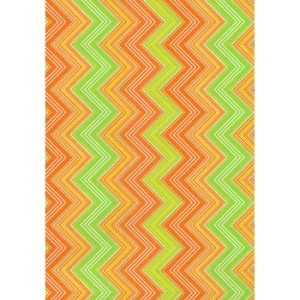 PAPIER CADEAU CLASSIQUE THÈME ZIGZAG ORANGE 200X70CM 60G "TECHNO" REF: 4702
