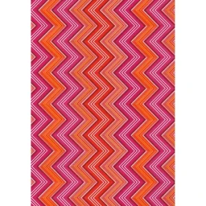 PAPIER CADEAU CLASSIQUE THÈME ZIGZAG ROSE 200X70CM 60G "TECHNO" REF: 4702