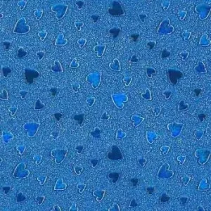PAPIER CADEAU PAILLETE COEURS 50 x 70 cm PQT 20 FEUILLES BLEU "TECHNO" REF: 4973