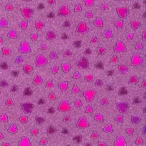 PAPIER CADEAU PAILLETE COEURS 50 x 70 cm PQT 20 FEUILLES ROSE "TECHNO" REF: 4973