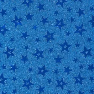PAPIER CADEAU PAILLETE ETOILES 50 x 70 cm PQT 20 FEUILLES BLEU "TECHNO" REF: 4971