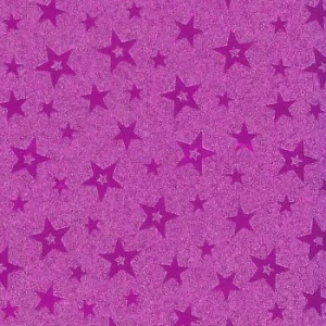 PAPIER CADEAU PAILLETE ETOILES 50 x 70 cm PQT 20 FEUILLES ROSE "TECHNO" REF: 4971
