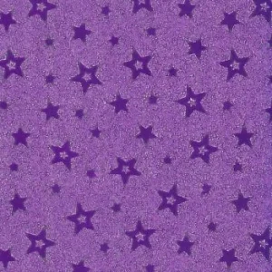 PAPIER CADEAU PAILLETE ETOILES 50 x 70 cm PQT 20 FEUILLES VIOLET "TECHNO" REF: 4971