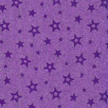 PAPIER CADEAU PAILLETE ETOILES 50 x 70 cm PQT 20 FEUILLES VIOLET "TECHNO" REF: 4971