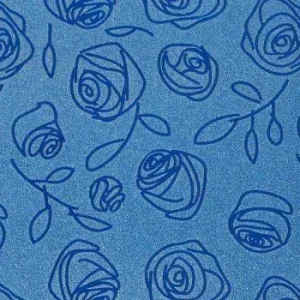 PAPIER CADEAU PAILLETE FLEURS 50 x 70 cm PQT 20 FEUILLES BLEU "TECHNO" REF: 4974