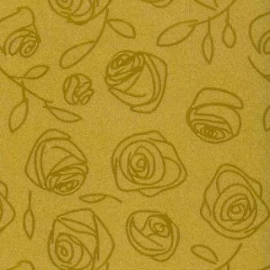 PAPIER CADEAU PAILLETE FLEURS 50 x 70 cm PQT 20 FEUILLES DORE "TECHNO" REF: 4974