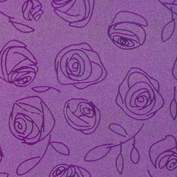 PAPIER CADEAU PAILLETE FLEURS 50 x 70 cm PQT 20 FEUILLES VIOLET "TECHNO" REF: 4974