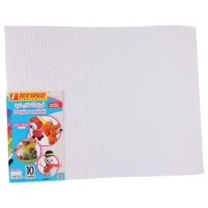 PAPIER ONDULE 50x65CM 160G PAQUET 10 FEUILLES BLANC "TECHNO" REF: 5526