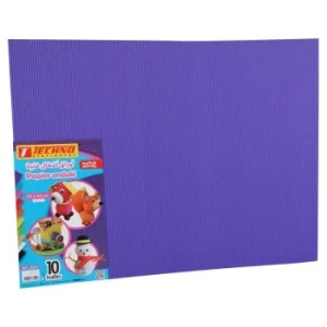 PAPIER ONDULE 50x65CM 160G PAQUET 10 FEUILLES VIOLET "TECHNO" REF: 5529
