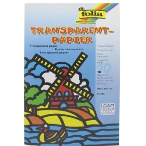 PAPIER TRANSPARENT PAQUET DE 10F 18.5 X 29.7 CM "FOLIA" REF: 810