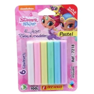 PATE A MODELER 6 COULEURS PASTELS SOUS BLISTER "TECHNO" REF: 7218